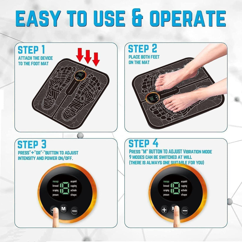 The Bharatβ’ EMS Foot Massager - Premium Wireless Therapist with 8 Modes and 19 Intensity Levels