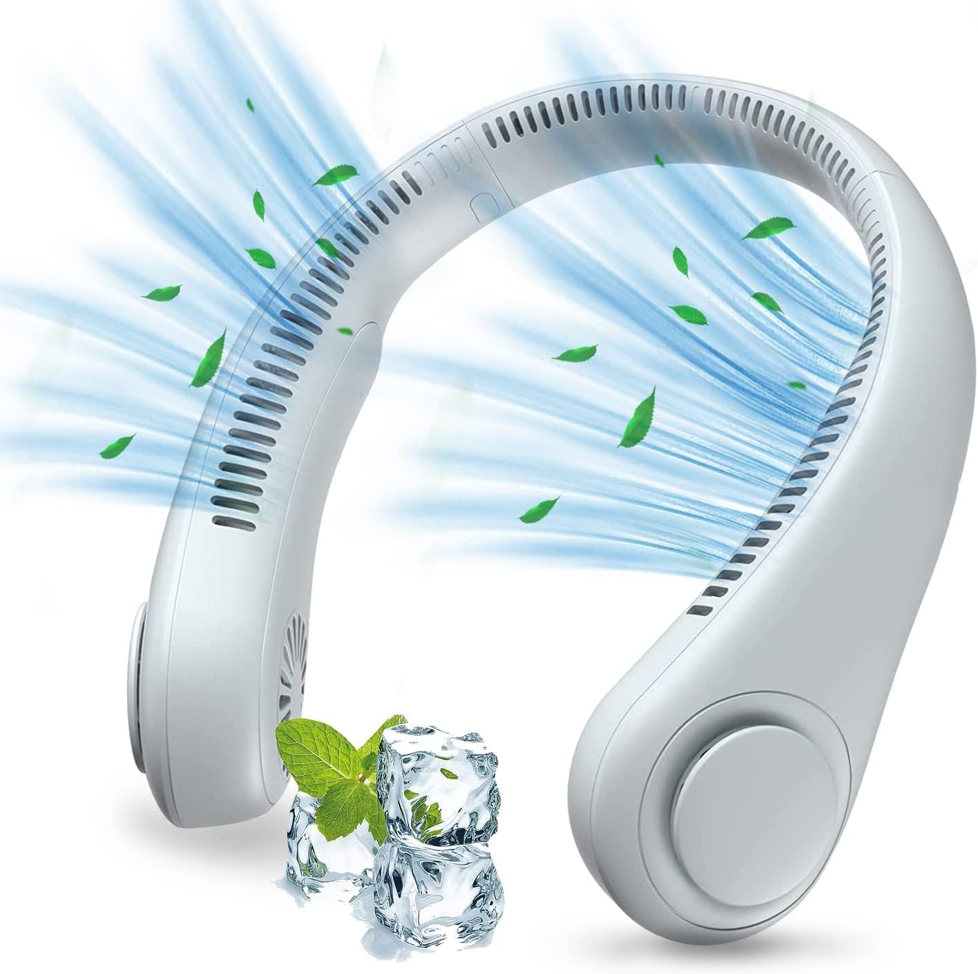 USB Charging Battery Operated Portable Rechargeable Neck Fan | Bladeless Neck Cooling Fan with Strong Airflow, Wearable Cooling Fan