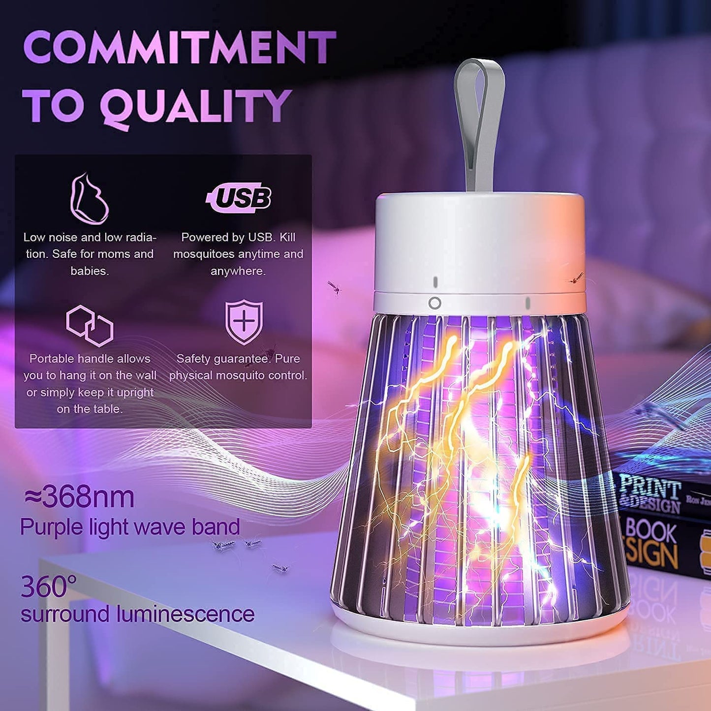 Insect-Free Home™ – Total Mosquito & Insect Protection Combo (USB UV Zapper + Magnetic Door Net) – Dengue & Malaria Defense Kit
