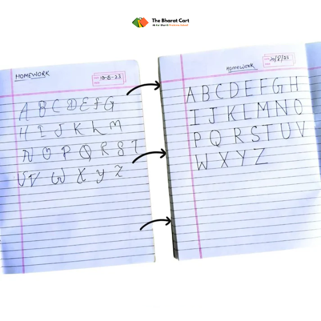 The Bharat SmartWrite™ Reusable Magic Copybook – Buy 1 Get 3 FREE | Better Handwriting in 30 Days | Improved Marks by 96% | Set of 4 Books + 10 Refills + 1 Pen + 1 Grip