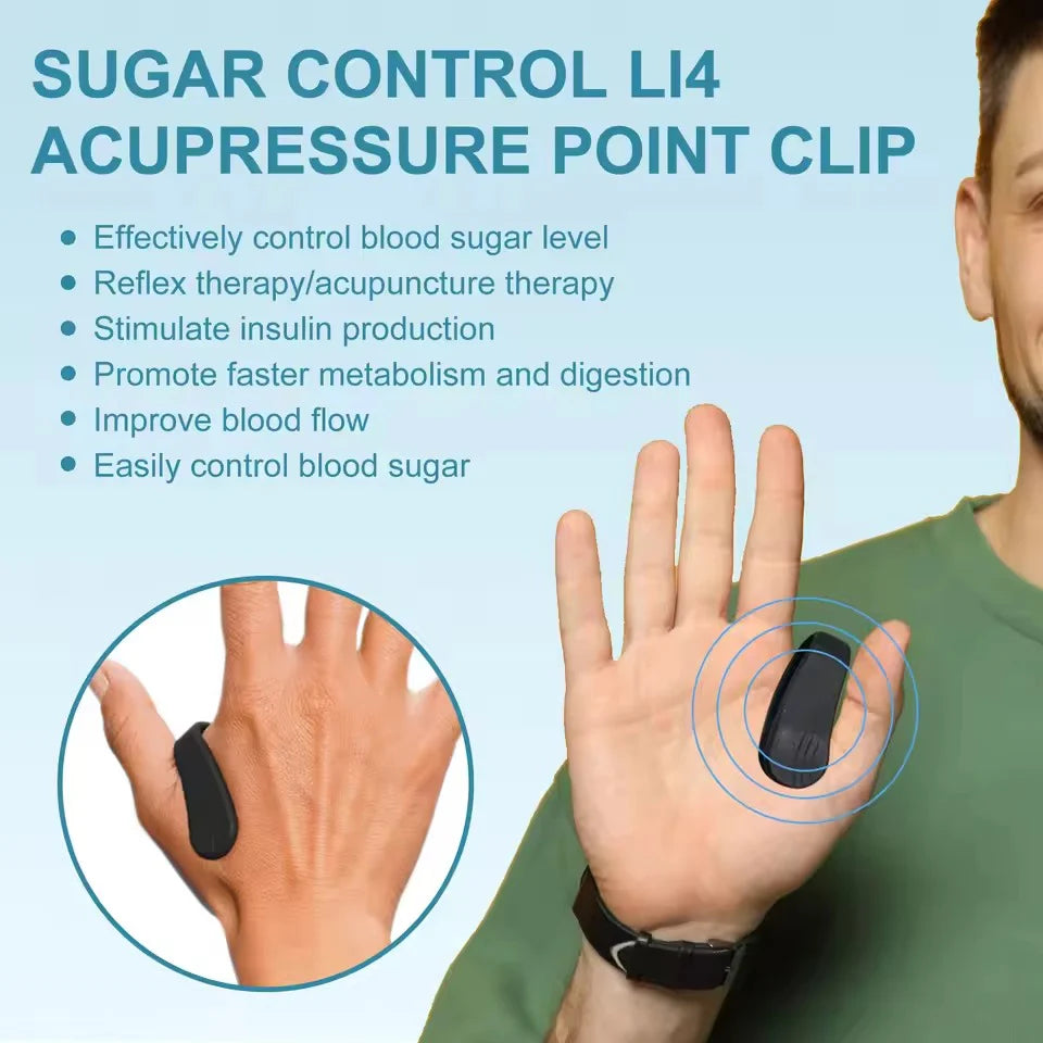 The Bharat™ Sugar Control LI4 Acupressure Clip | Diabetes Support for Natural Sugar Care | Buy 1 Get 1 Free (Pack of 2)