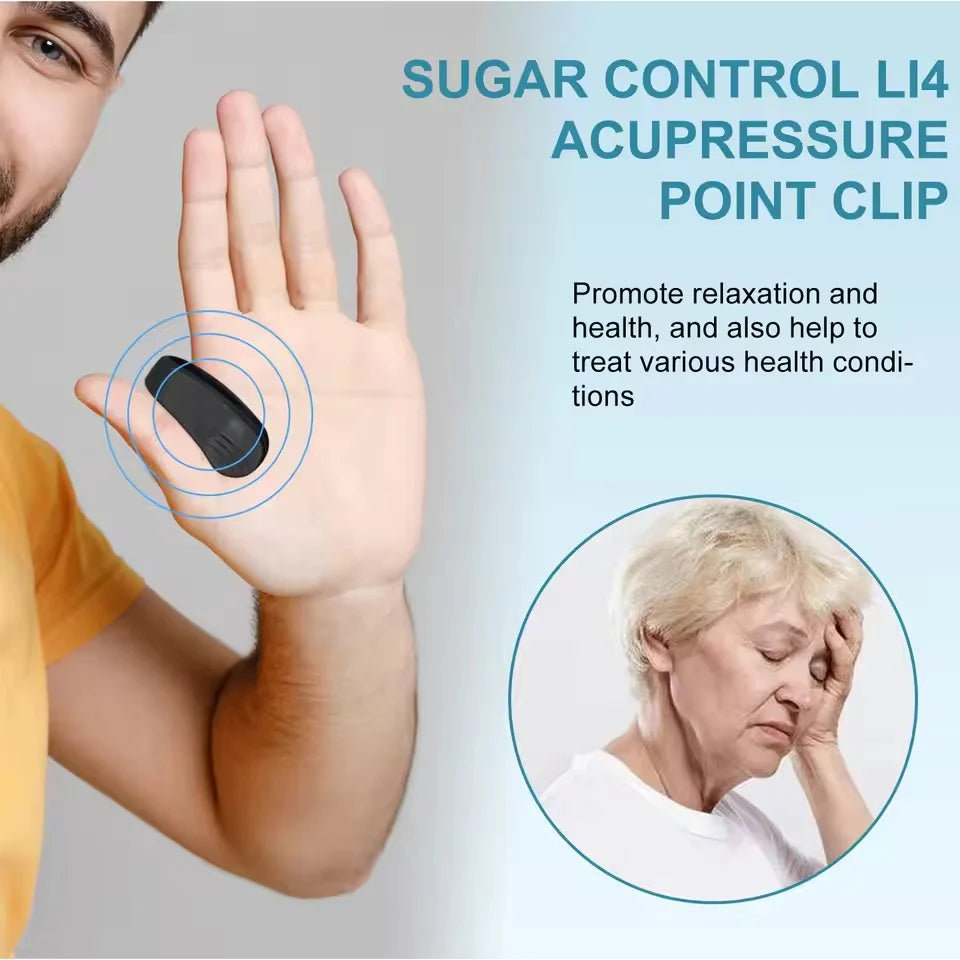 The Bharat™ Sugar Control LI4 Acupressure Clip | Diabetes Support for Natural Sugar Care | Buy 1 Get 1 Free (Pack of 2)