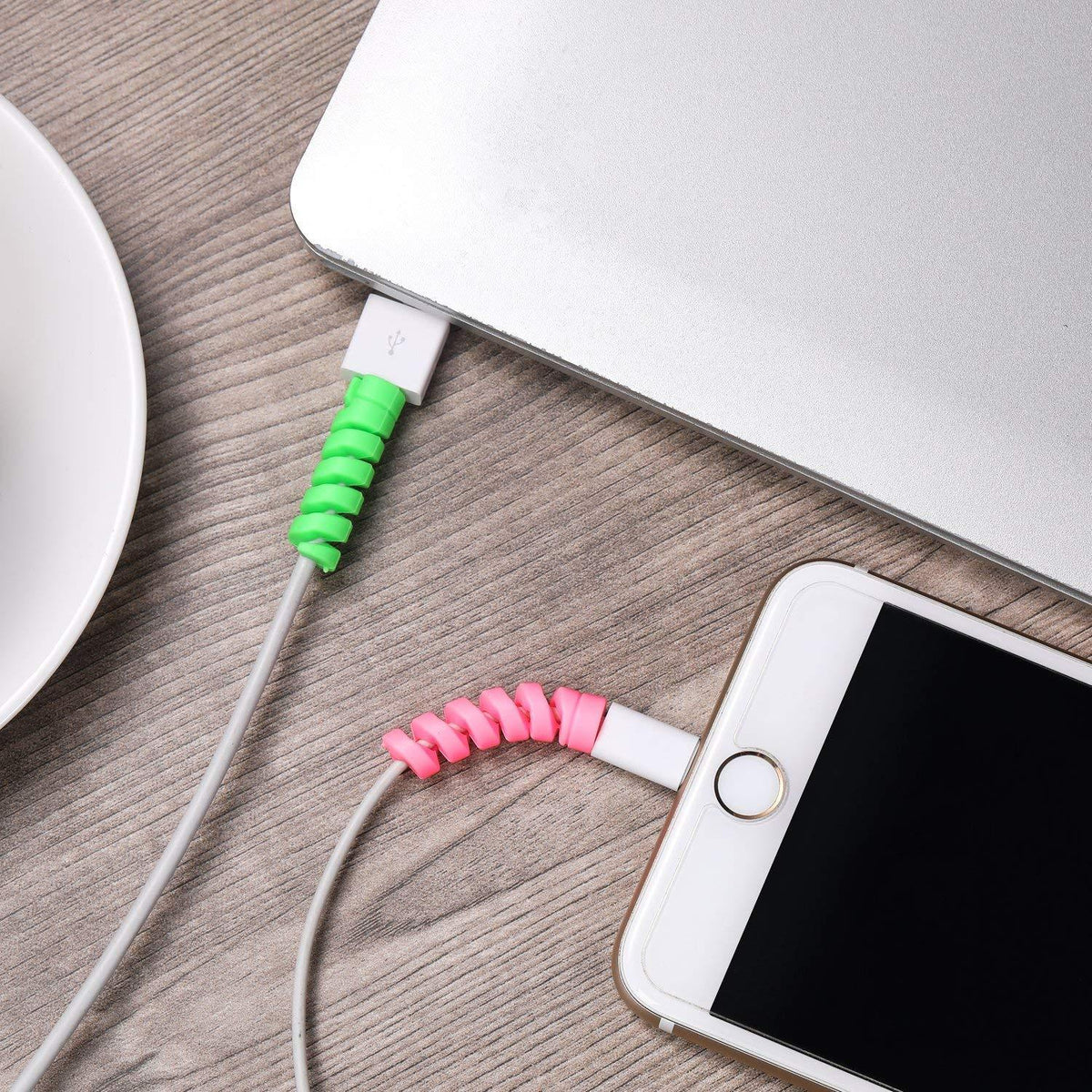 Spiral Cable Protector – Charger & Data Cable Saver (4 Pcs) | WipeTech