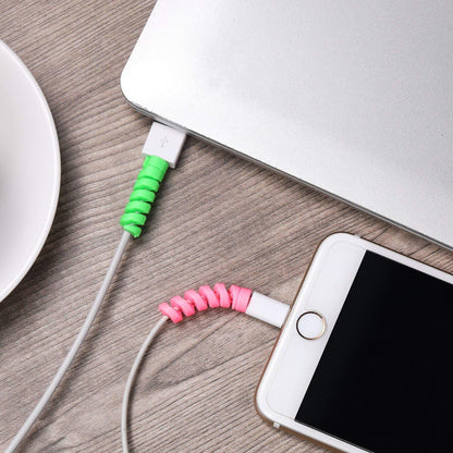 Spiral Cable Protector – Charger & Data Cable Saver (4 Pcs) | WipeTech