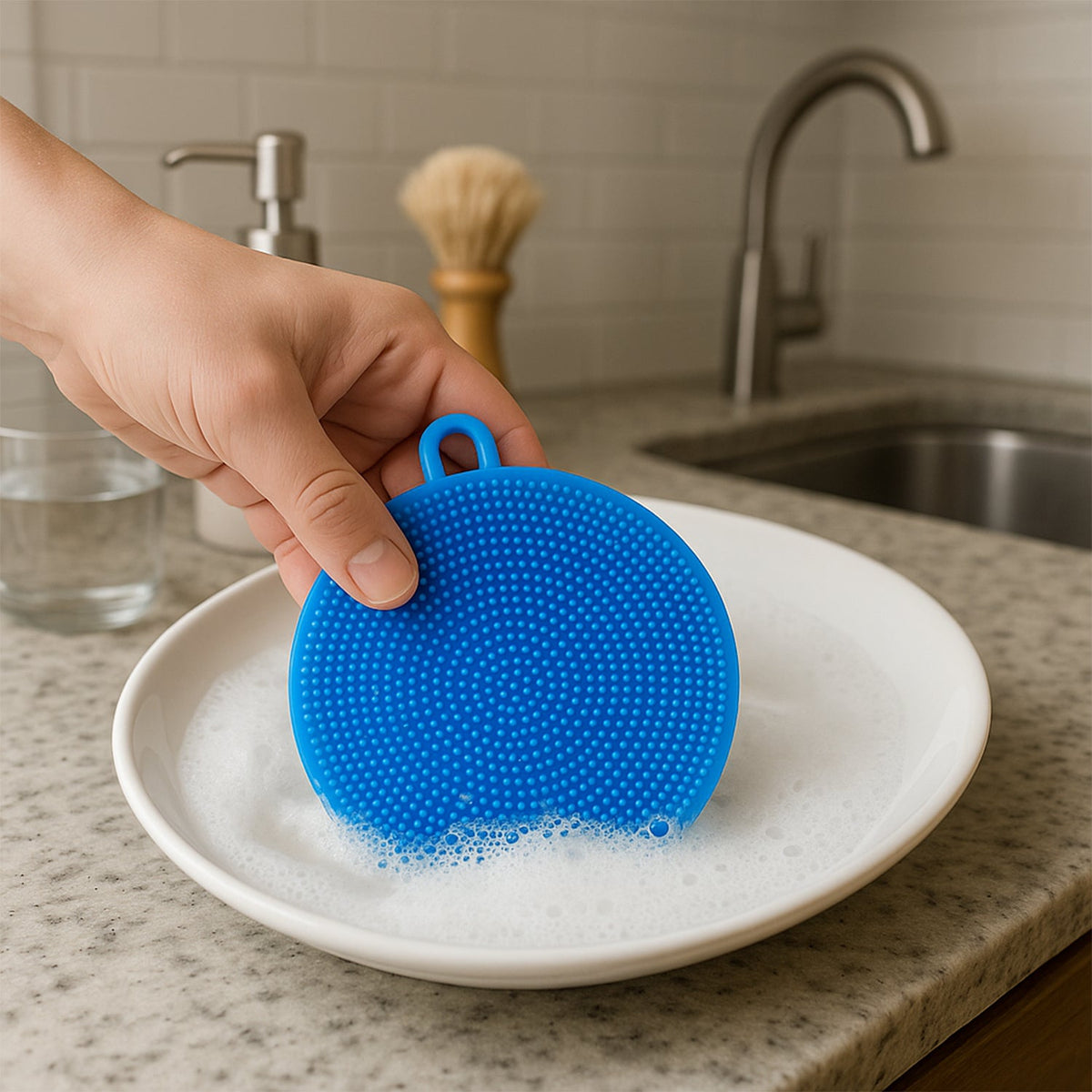 Silicone Dish Scrubber – Mildew-Free & Non-Stick | Velvet Wipe