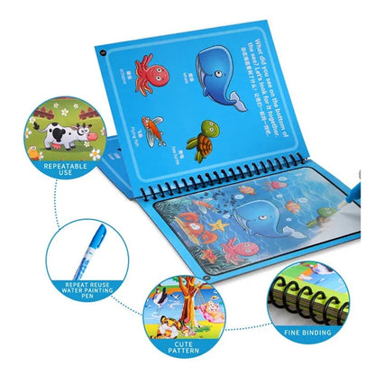 Magic Water Coloring Book – Reusable Mess-Free Fun for Kids | Inventive Play