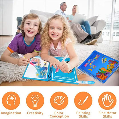 Magic Water Coloring Book – Reusable Mess-Free Fun for Kids | Inventive Play
