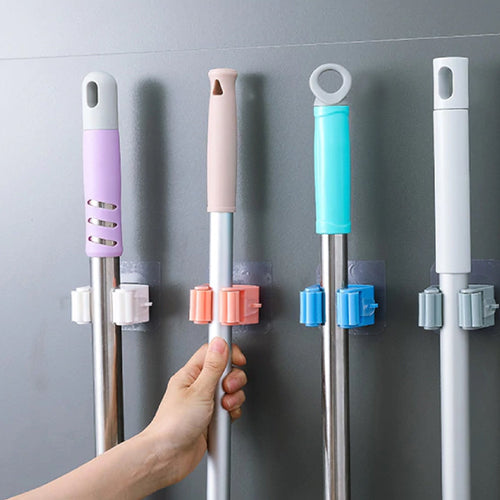 Self-Adhesive Mop Holder – Wall Mount Broom Organizer | Storenzo