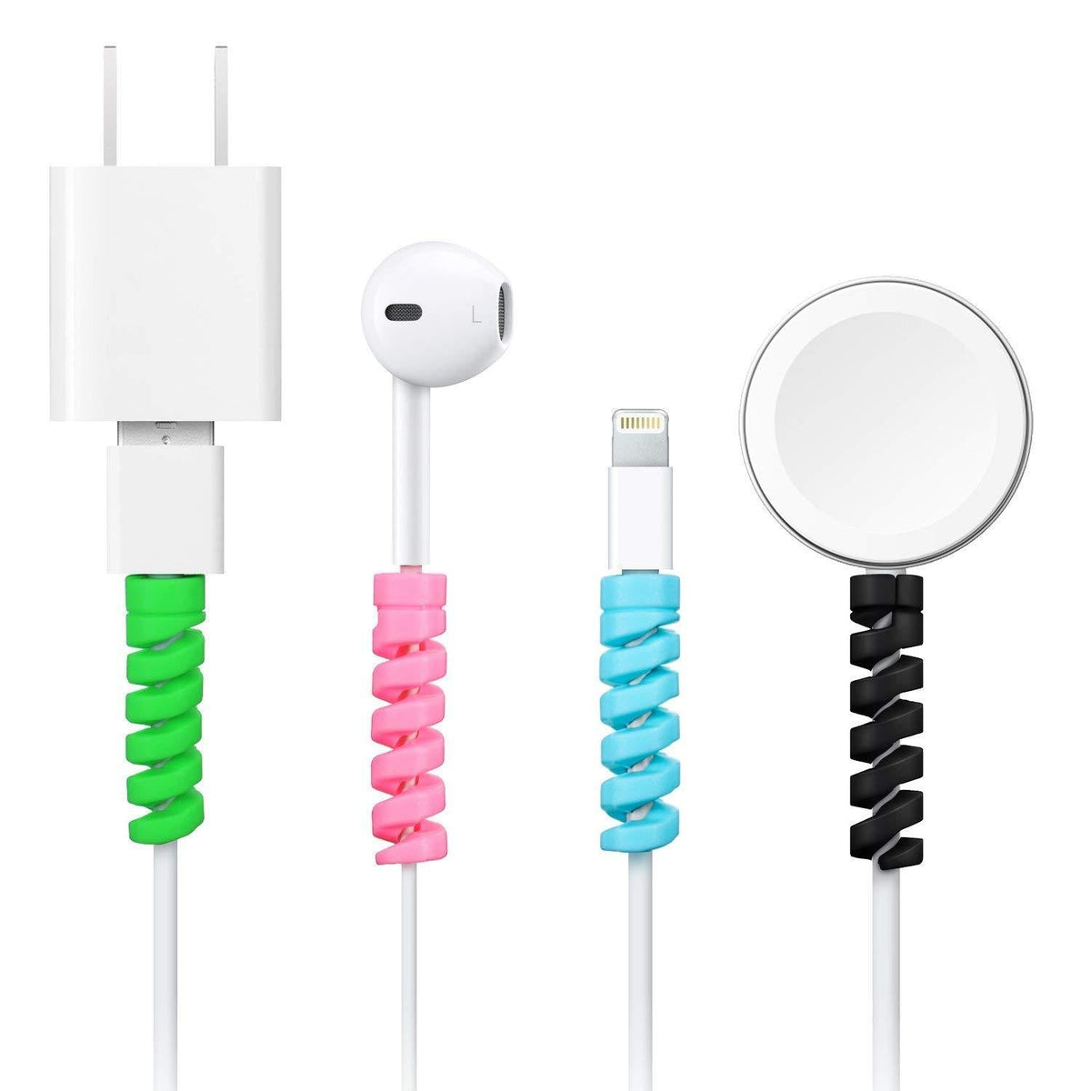Spiral Cable Protector – Charger & Data Cable Saver (4 Pcs) | WipeTech