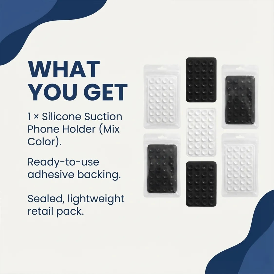Suction Phone Holder Mount – Silicone Grip, Mix Colors | Gambit