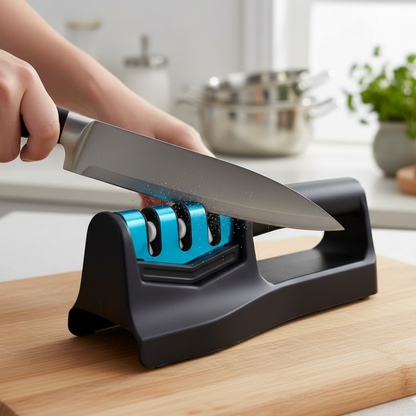 Kitchen Knife Sharpener – 3-Step Handheld Tool | Quickslice