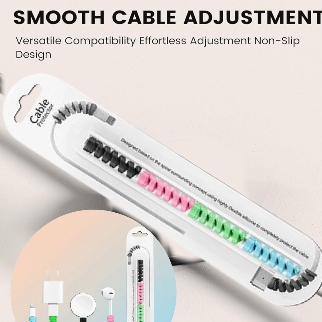 Spiral Cable Protector – Charger & Data Cable Saver (4 Pcs) | WipeTech
