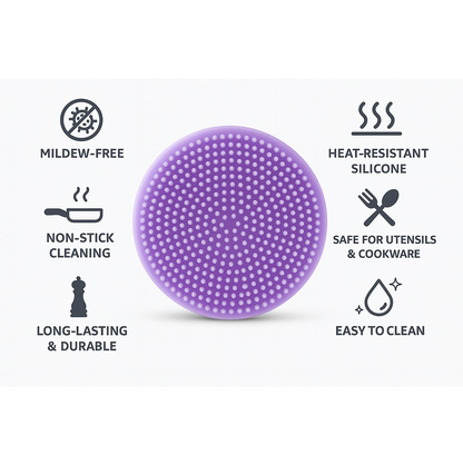 Silicone Dish Scrubber – Mildew-Free & Non-Stick | Velvet Wipe