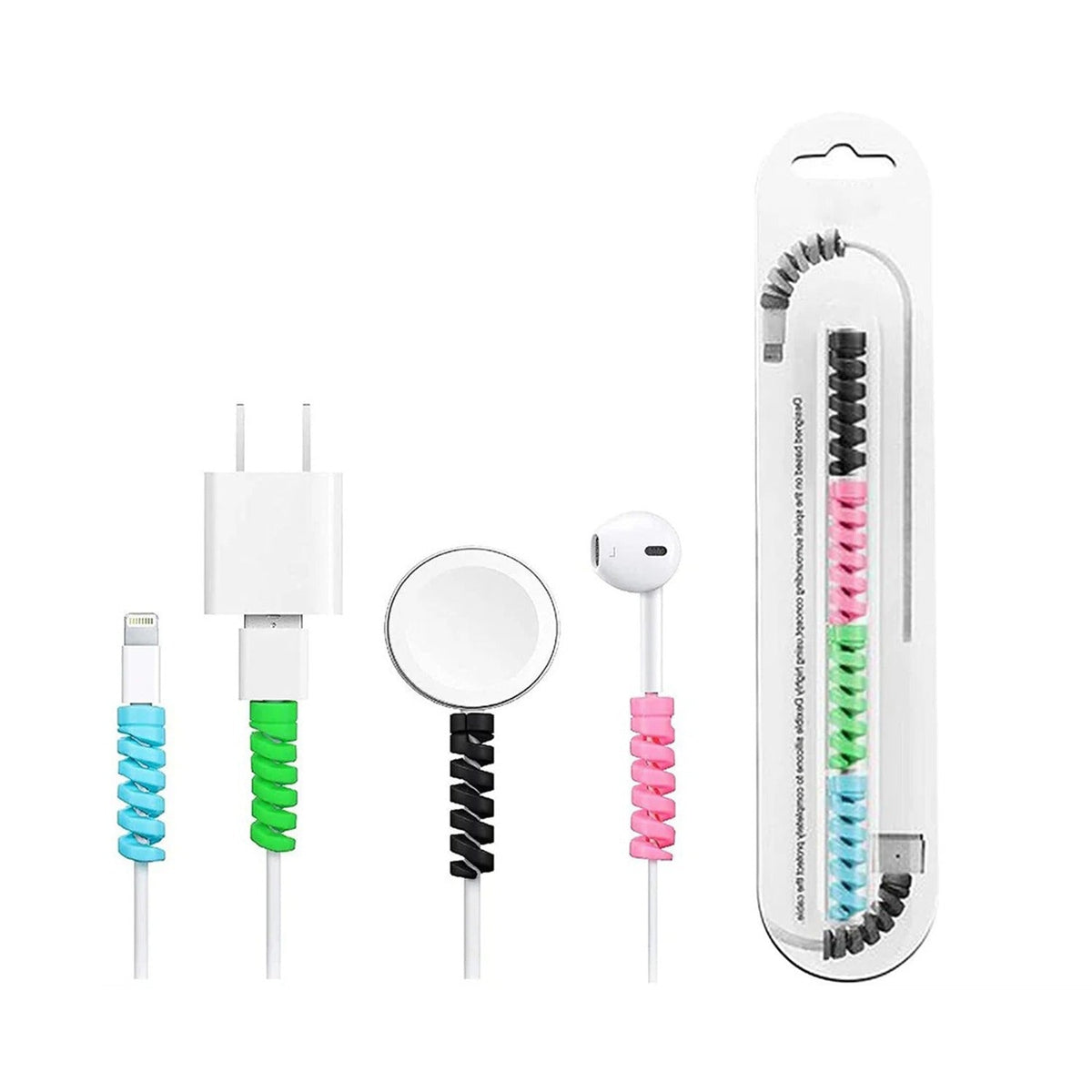 Spiral Cable Protector – Charger & Data Cable Saver (4 Pcs) | WipeTech
