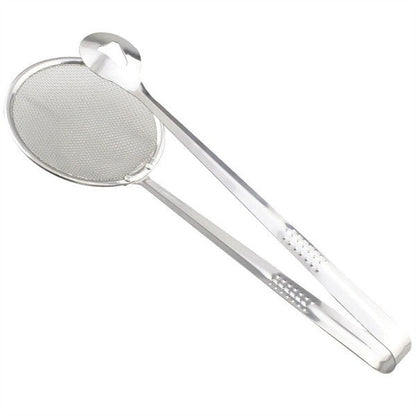 Frying Filter Spoon – 2-in-1 Stainless Steel with Clip | Quickslice
