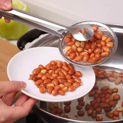 Frying Filter Spoon – 2-in-1 Stainless Steel with Clip | Quickslice