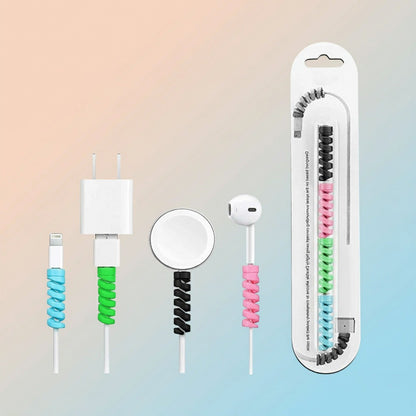 Spiral Cable Protector – Charger & Data Cable Saver (4 Pcs) | WipeTech
