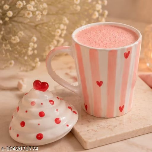 Craftribal Cute Handmade Pastry/Cake Mug with Lid