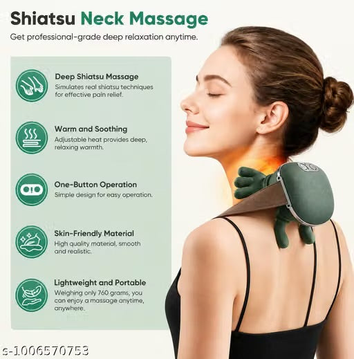Heated Neck and Shoulder Massager Machine , Wireless