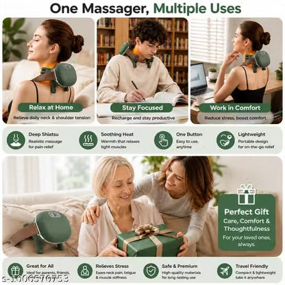 Heated Neck and Shoulder Massager Machine , Wireless