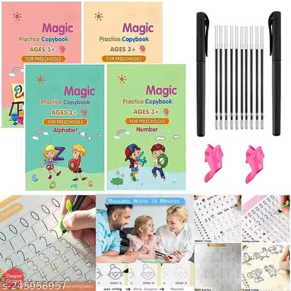 Sank Magic Practice Copybook, (4 BOOK + 10 REFILL+ 1 Pen