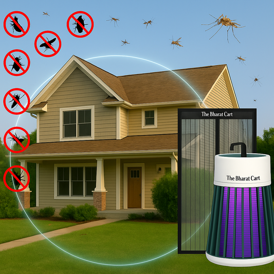 Insect-Free Home™ – Total Mosquito & Insect Protection Combo (USB UV Zapper + Magnetic Door Net) – Dengue & Malaria Defense Kit