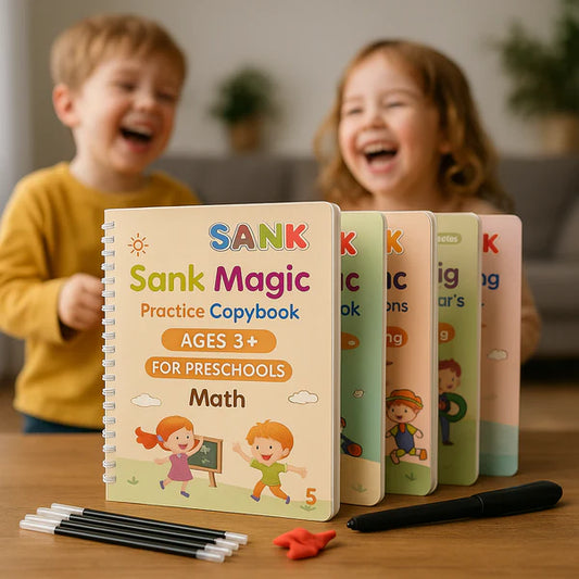 The Bharat SmartWrite™ Reusable Magic Copybook – Buy 1 Get 3 FREE | Better Handwriting in 30 Days | Improved Marks by 96% | Set of 4 Books + 10 Refills + 1 Pen + 1 Grip
