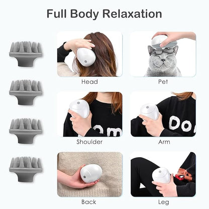 The Bharat HeadSpa™ | Blissful Head Massage Experience with 4 Smart Rotating Nodes & 96 Kneading Points - For Hair Growth, Relaxation & Stress Relief